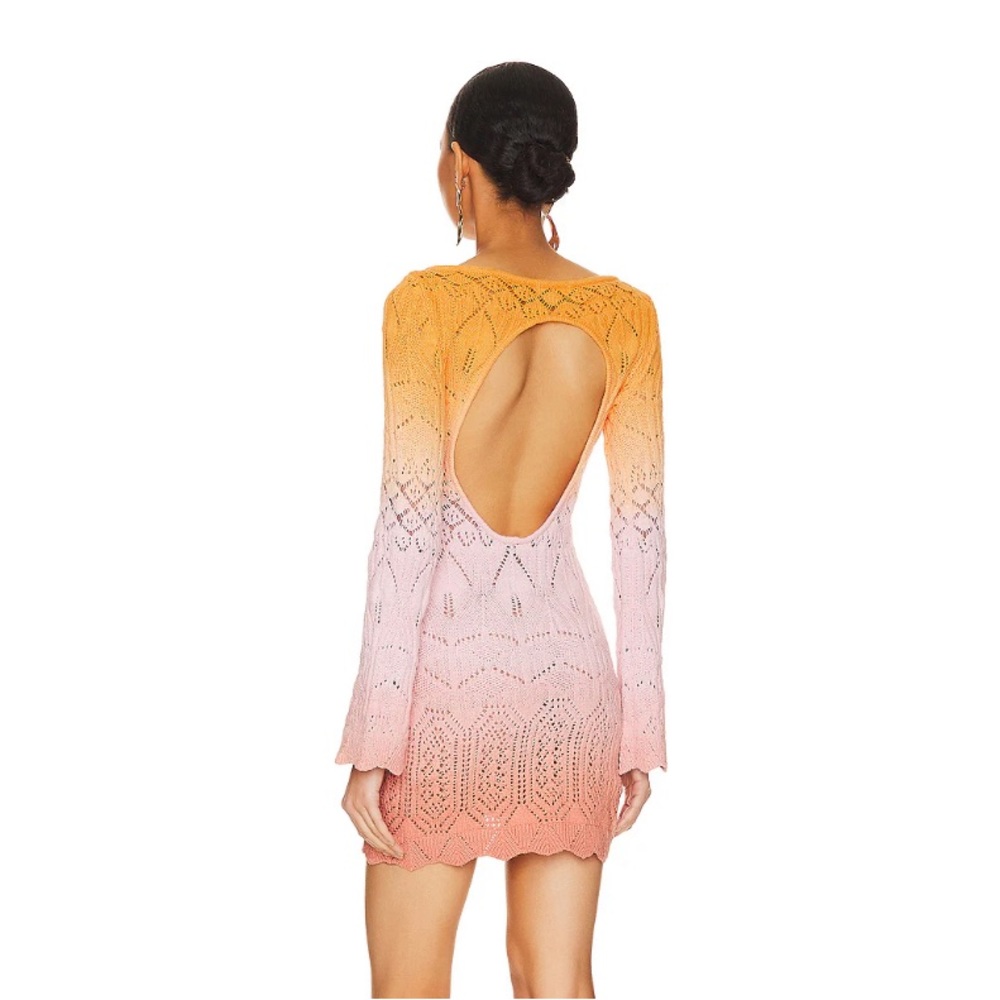 Lovers and Friends Nadalia Ombre Dress in Orange & Light Pink